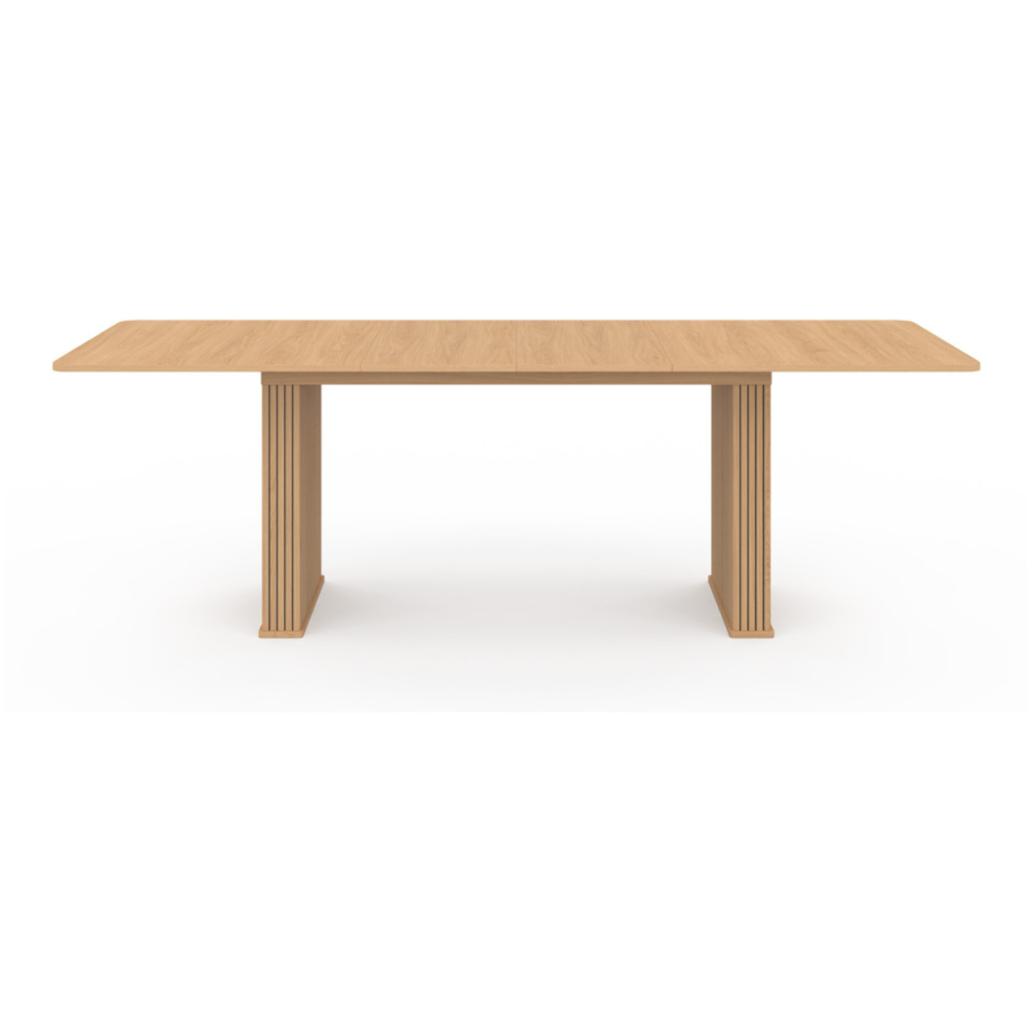 Table repas extensible Faustine 160-240cm bois pieds effet tasseaux