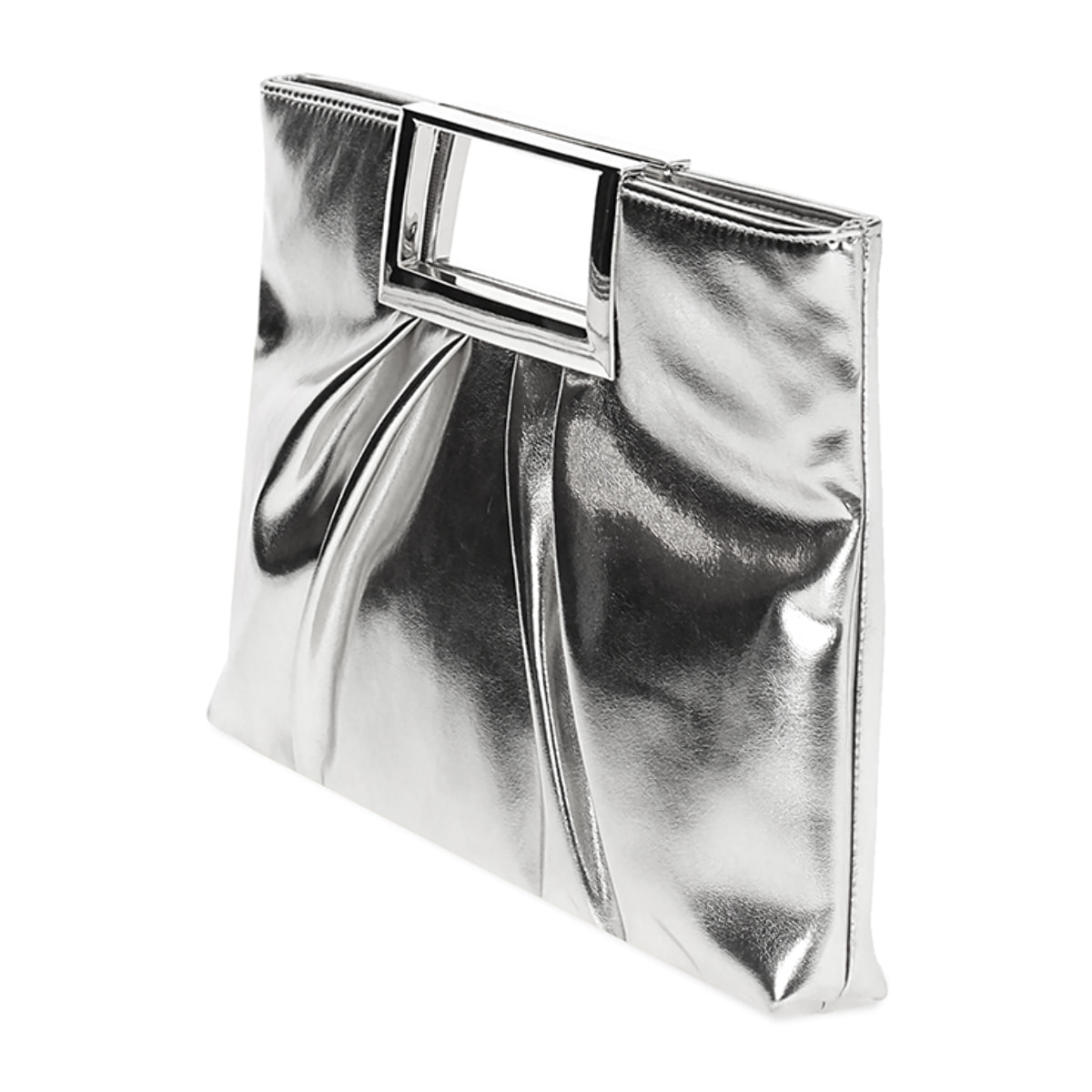 Pochette donna argento in laminato