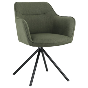 Lot de 2 chaises en tissu vert DANNA