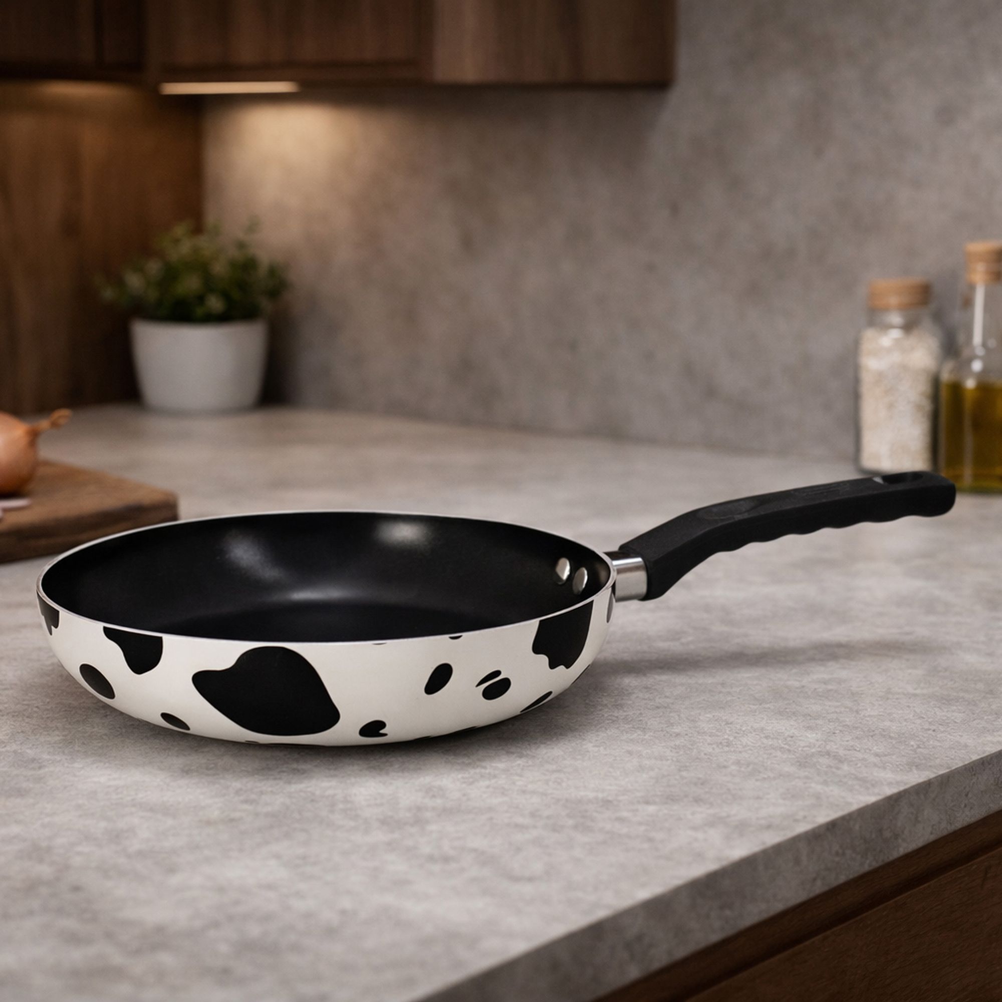 Lot de poêle et casserole en aluminium à motif vache - tous feux ANIMALS