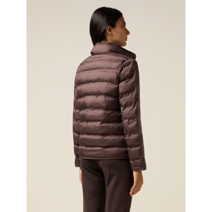 Oltre - Piumino in nylon con collo alto - Marrone
