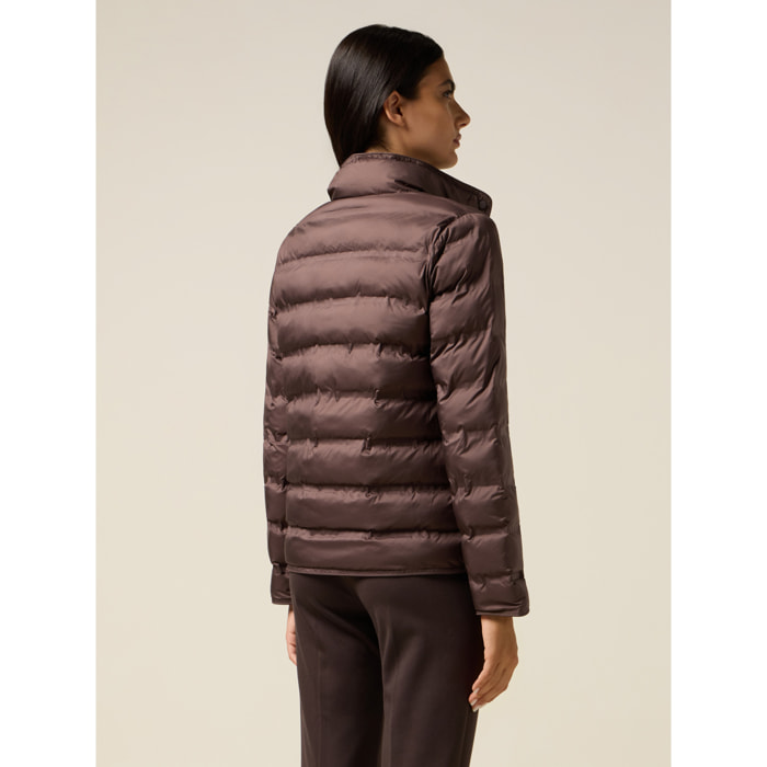 Oltre - Piumino in nylon con collo alto - Marrone