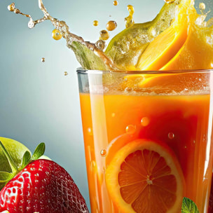 Tableau cocktail vitaminé éclaboussant Toile imprimée