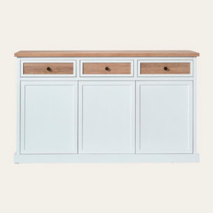 Buffet Louis -plaque en bois d'acacia et bois massif de mindi-couleur antique 160 x 95 x 45 cm