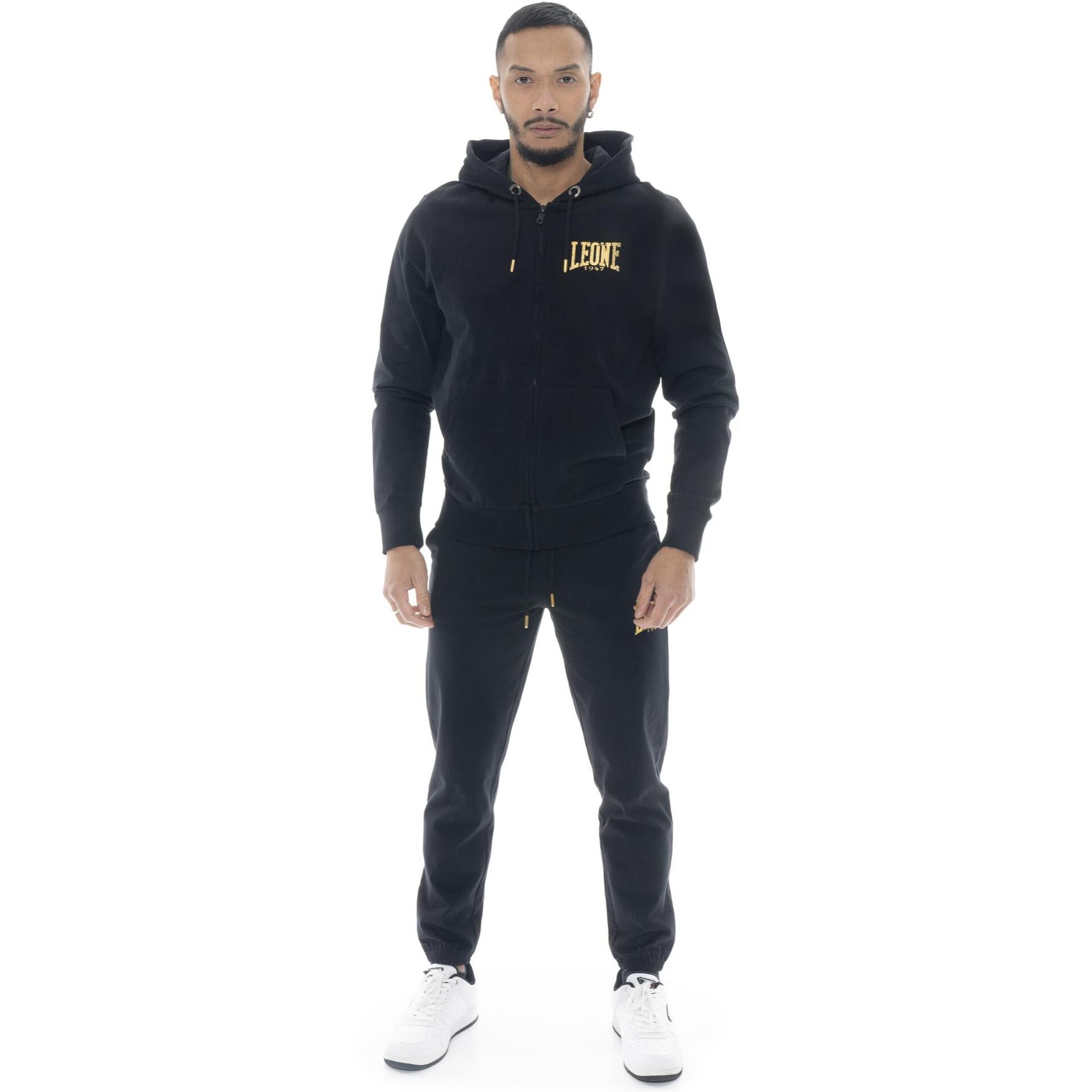 Tuta da uomo in cotone non garzato con cappuccio Leone Boxing legend