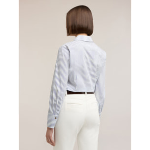 Motivi - Camicia in popeline a righe - Blu