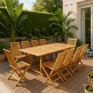 Table rectangulaire + 10 chaises ADAGNA
