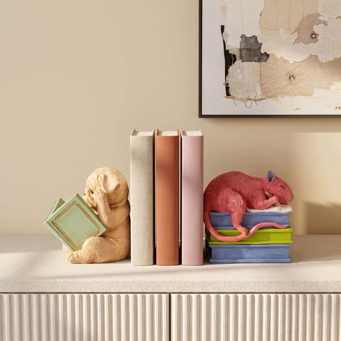 Serre-livres chien et souris set de 2 Kare Design