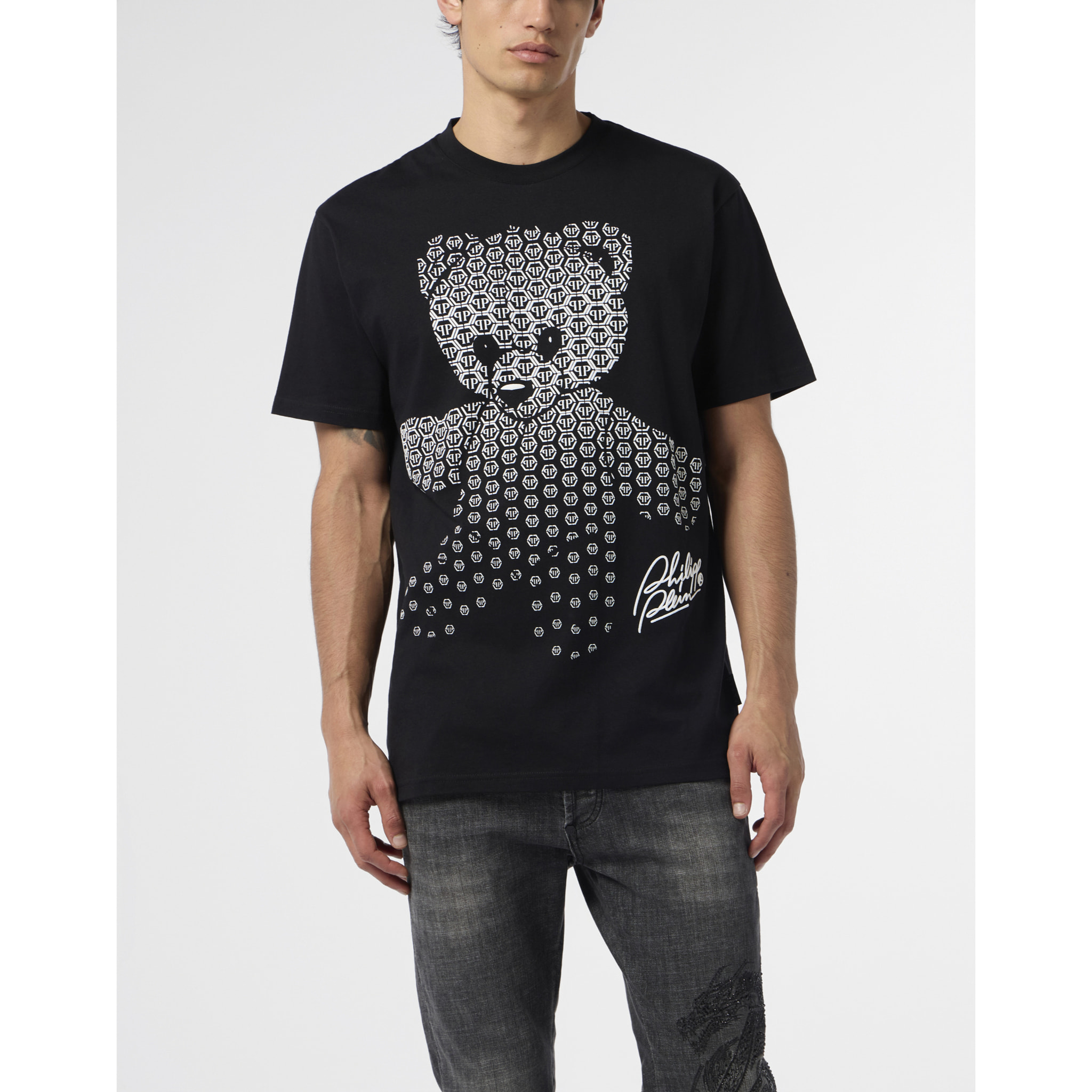 PHILIPP PLEIN Round Neck T-Shirt Puffy Teddy Teddy Bear