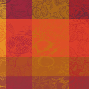 Serviette pur coton motif jacquard orange rouge Mille senteurs epices