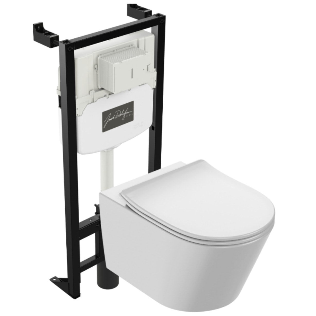 Pack WC suspendu sans bride Bastille + bâti support + plaque