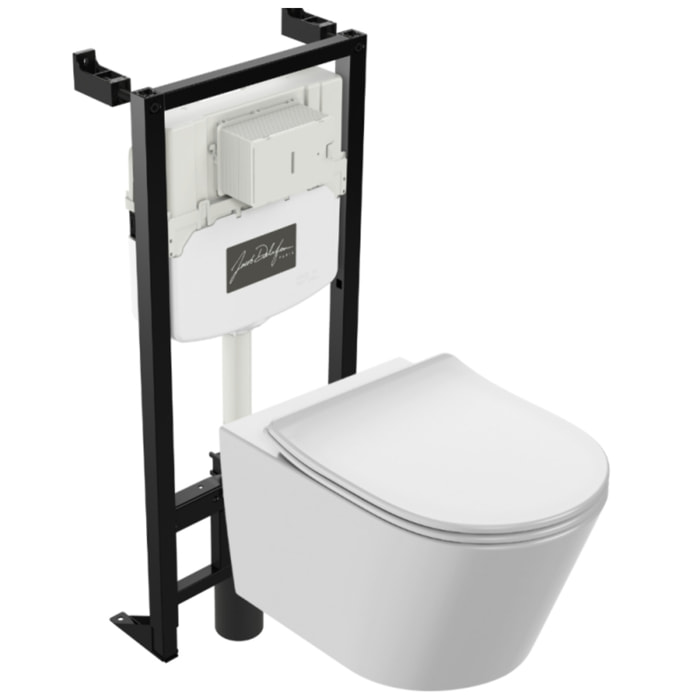 Pack WC suspendu sans bride Bastille + bâti support + plaque