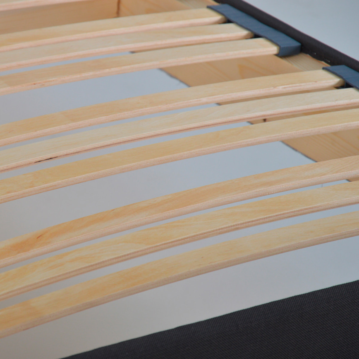 Sommier en Kit Tri-Lattes, Pin Massif & Tissu Gris Anthracite, Soutien Ferme, Montage Rapide