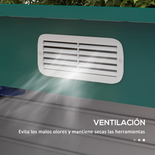 Caseta de Jardín Exterior 2,7m² 249x121x183 cm Cobertizo de Jardín Exterior con Doble Puerta 2 Ventilaciones y Pestillo Cobertizo para Terraza Patio Verde