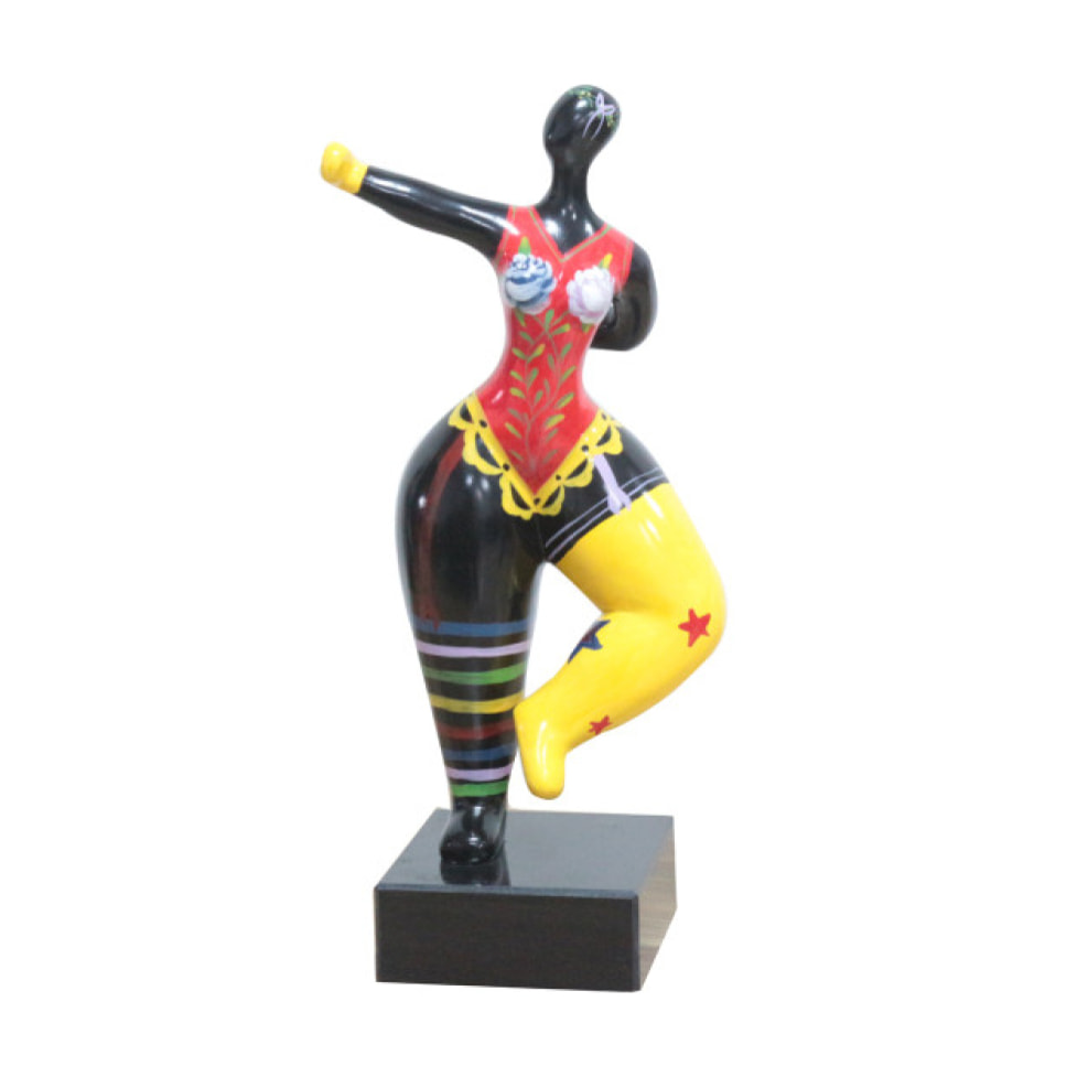 Statuette femme qui danse en résine multicolore H34cm - SUMA 03