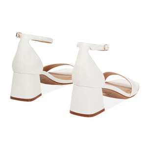Sandalias blancas tacón 5,5 cm