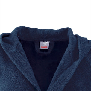 Bassetti Morbido Accappatoio 360 gr con Cappuccio 100% Cotone Uomo Donna Spugna Taglie Forti - ITALY Designed - Collezione VIVIAN - NAVY D8