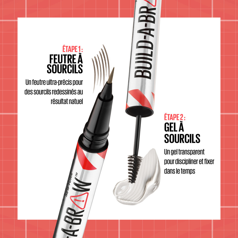 Maybelline New York Build-a-Brow Feutre et gel à sourcils 2-en-1 Soft Brown