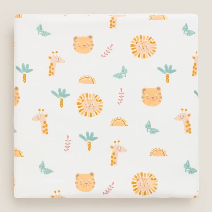 Plaid polar estampado tigres Palmis color blanco