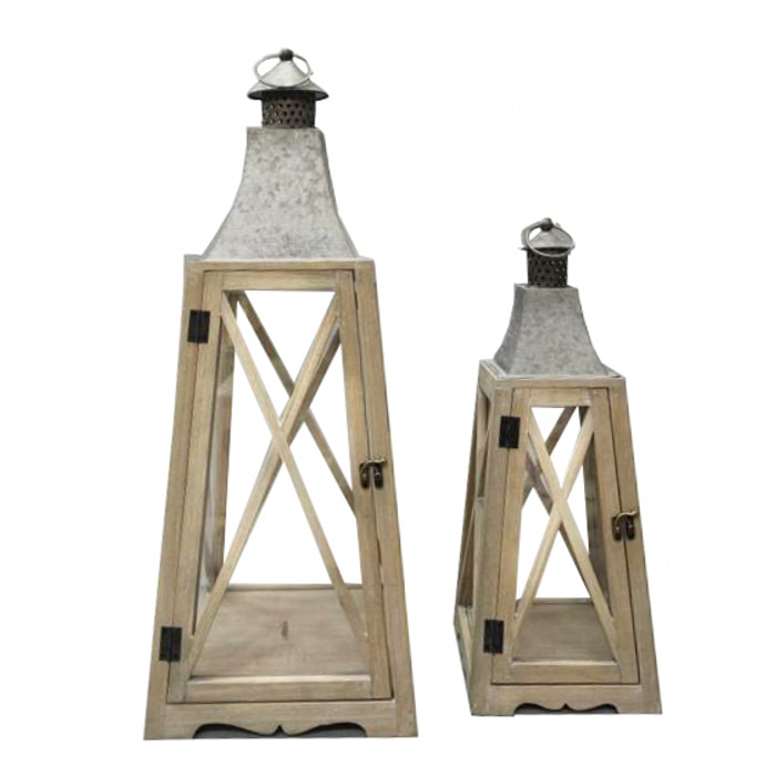 Lanterne Legno - Pezzi 1 - 28xH75x28cm - Bianchi Dino SpA