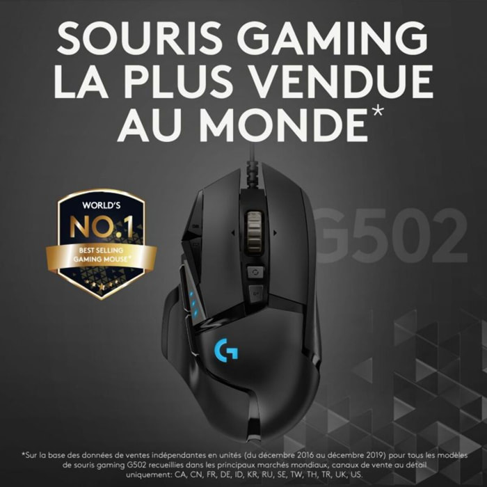 Souris Gamer Filaire LOGITECH G502 Hero High Performance
