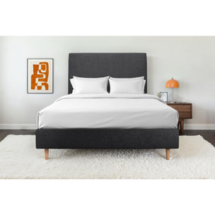 Sommier Tapissier Tissu Ep20 - pieds bois