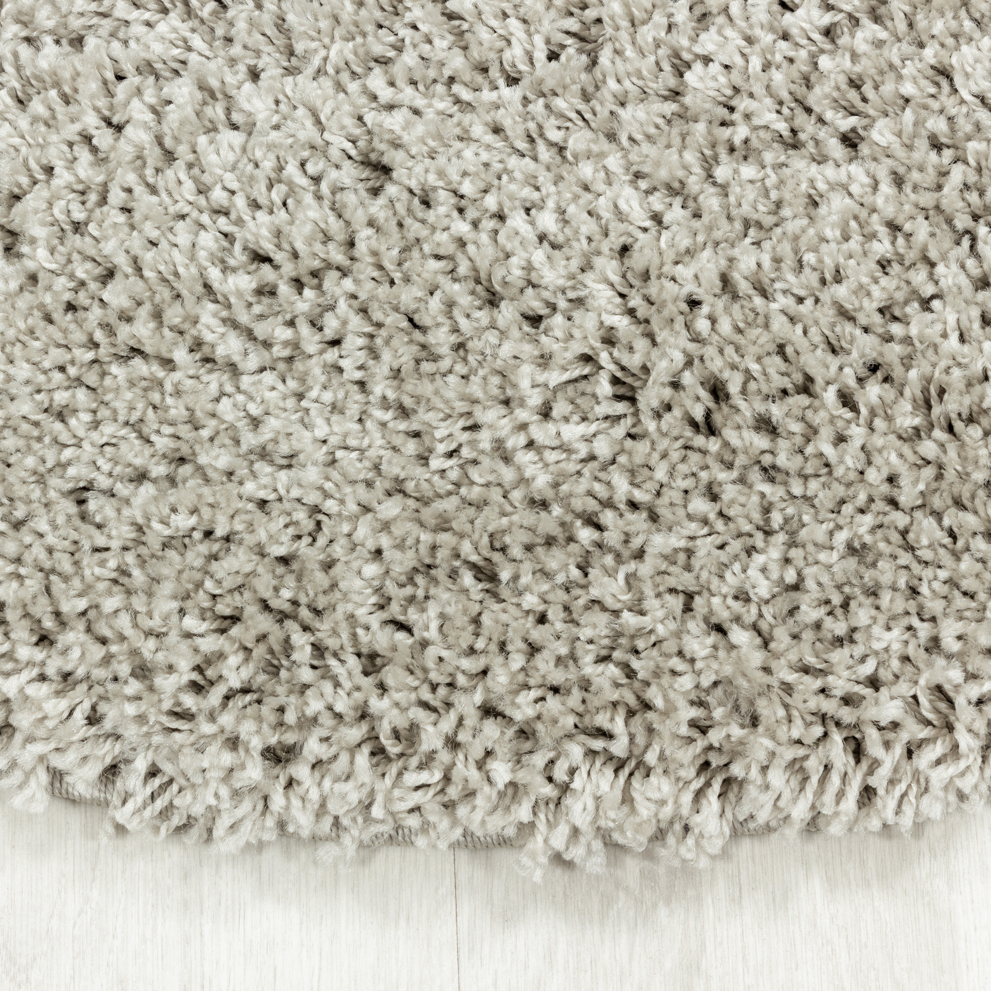 SYDNEY - Tapis shaggy uni rond à poils longs beige - SYD3000BEI
