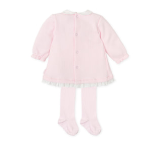 Vestido con leotardos . - Rosa