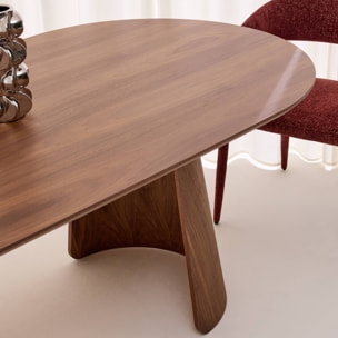 Table à manger oblongue décor bois 8 places MATHILDE