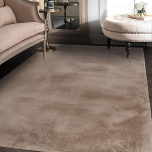 Tapis longs poils shaggy tufté motif uni HOHE