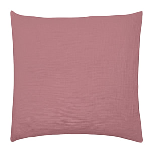 Taie d'oreiller unie en gaze de coton lavée, TENDRESSE, Rose Canyon