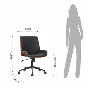 Tomasucci Chaise de bureau ODDA en bois foncé