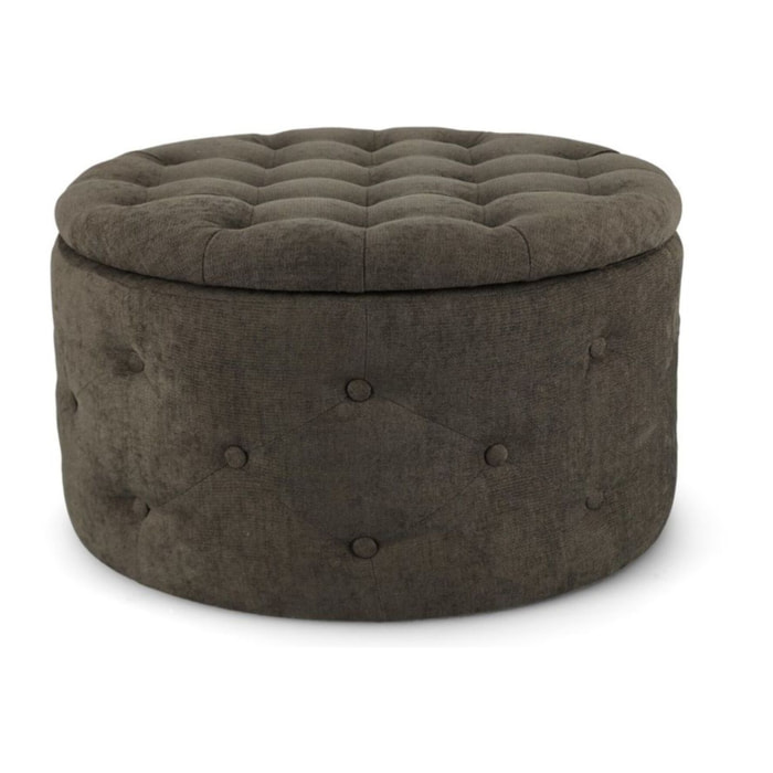 Pouf contenitore porta scarpe ERNESTINE in tessuto marrone timo