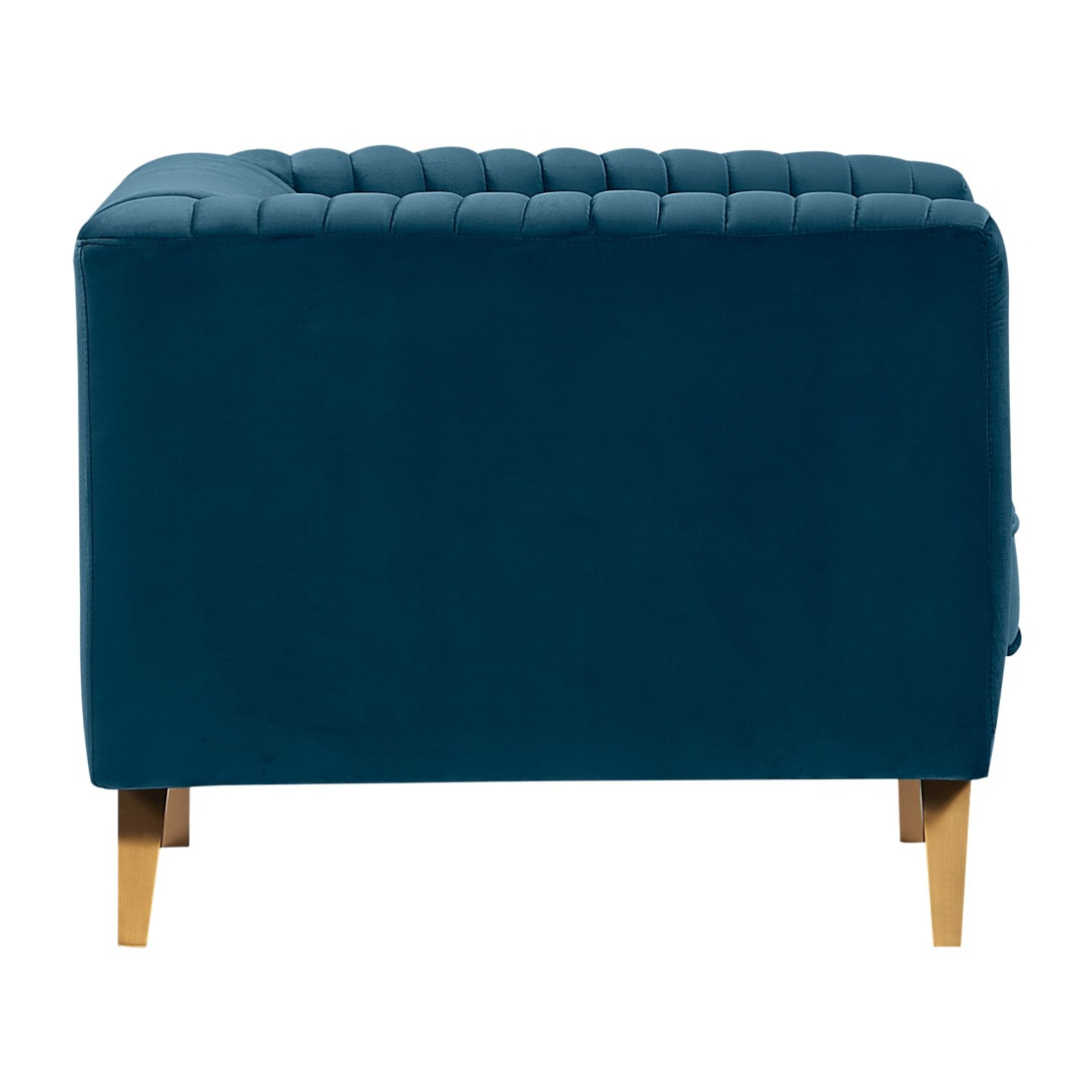 Fauteuil Gatsby en velours bleu foncé