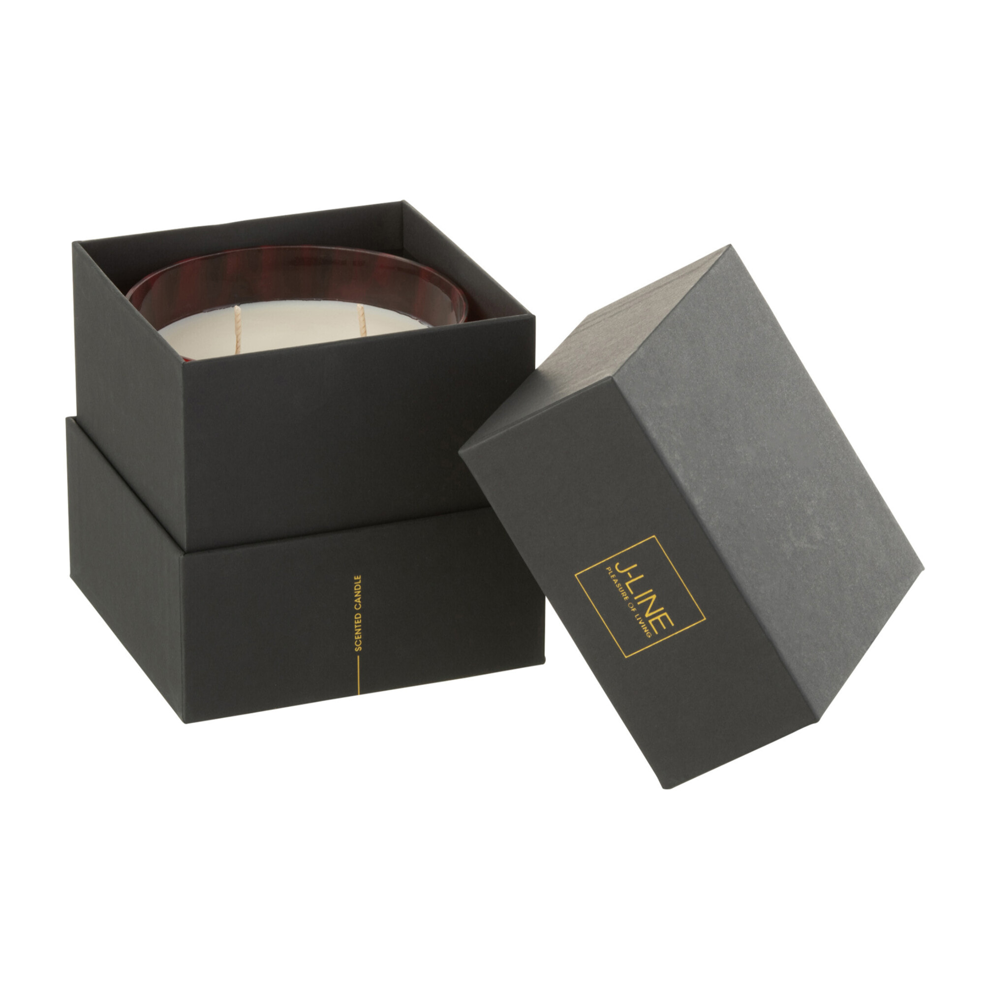 J-Line bougie parfumée Noa - Sandalwood - verre - rouge - small - 50H