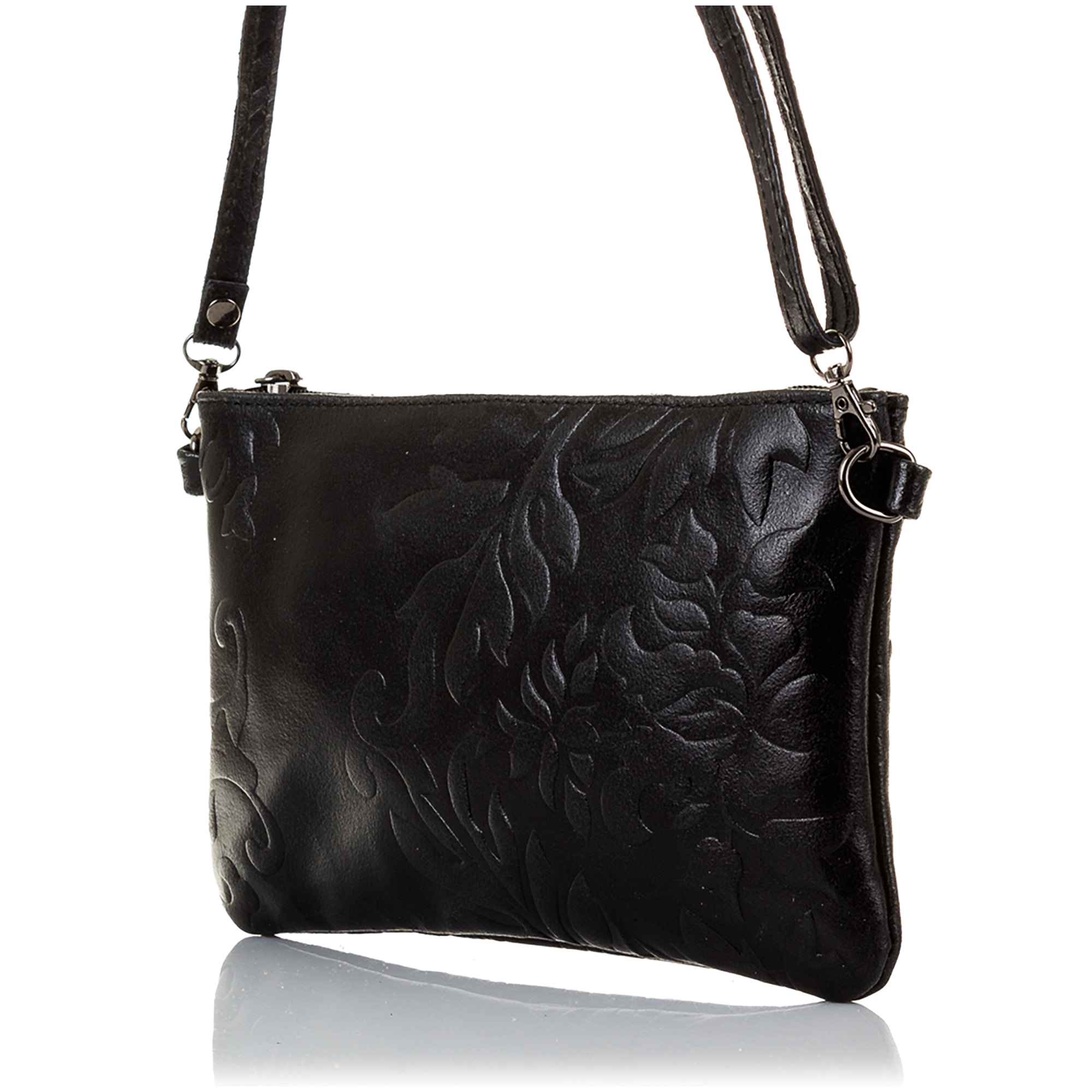 Deanna Borsa a mano Donna.Pelle autentica Camoscio Incisa Fiori