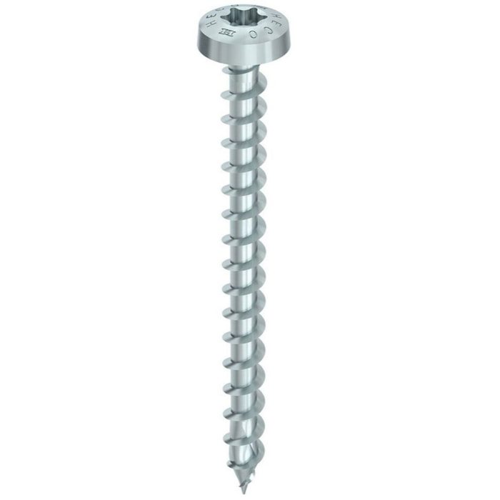 Vis HECO-Topix-Plus - Ø5x25mm - Tête Ronde - Filetage Total variable - T20 - Boite de 500 - 60826