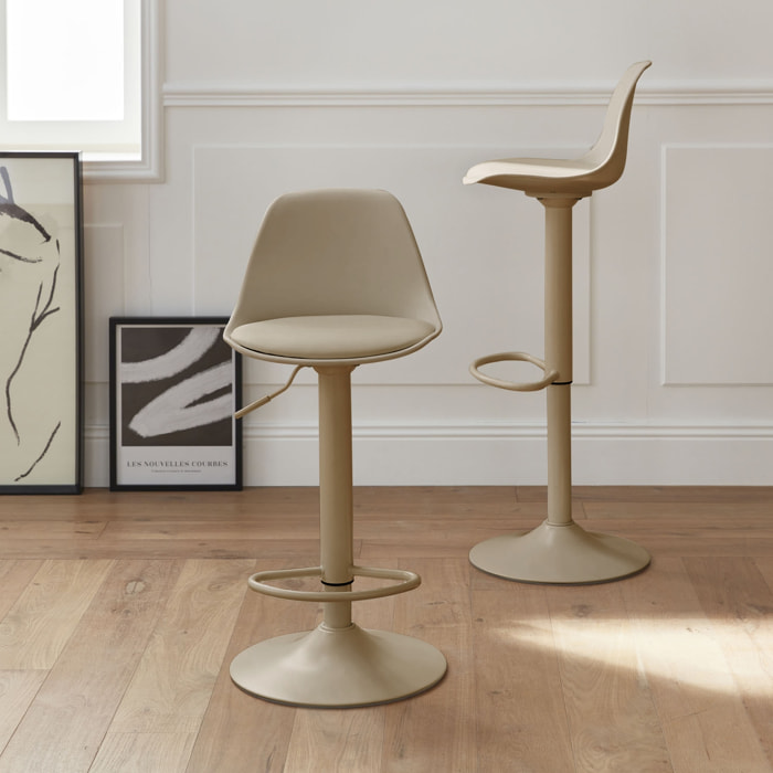 Tabouret de bar réglable simili cuir 61,5/83,5cm (lot de 2) NOAH
