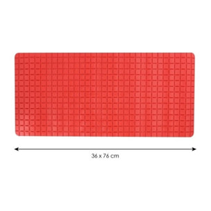 Tapis Fond de baignoire antidérapant Caoutchouc QUADRO 36x76cm Rouge MSV