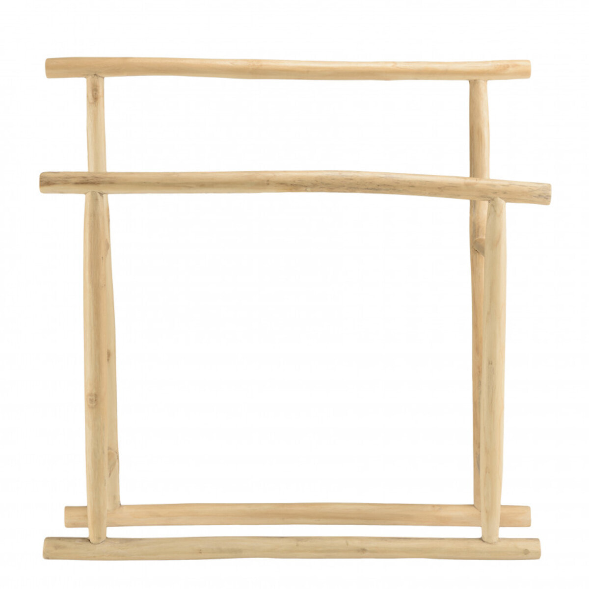 WILL - Porte-serviettes double portant en branches de teck naturel