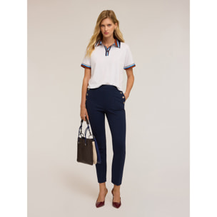 Motivi - Polo con bordes a rayas - Blanco