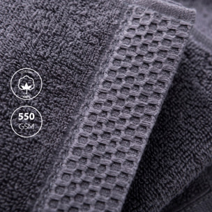 Toalla Gris 100% algodón 550gsm logo bordado scalpers home