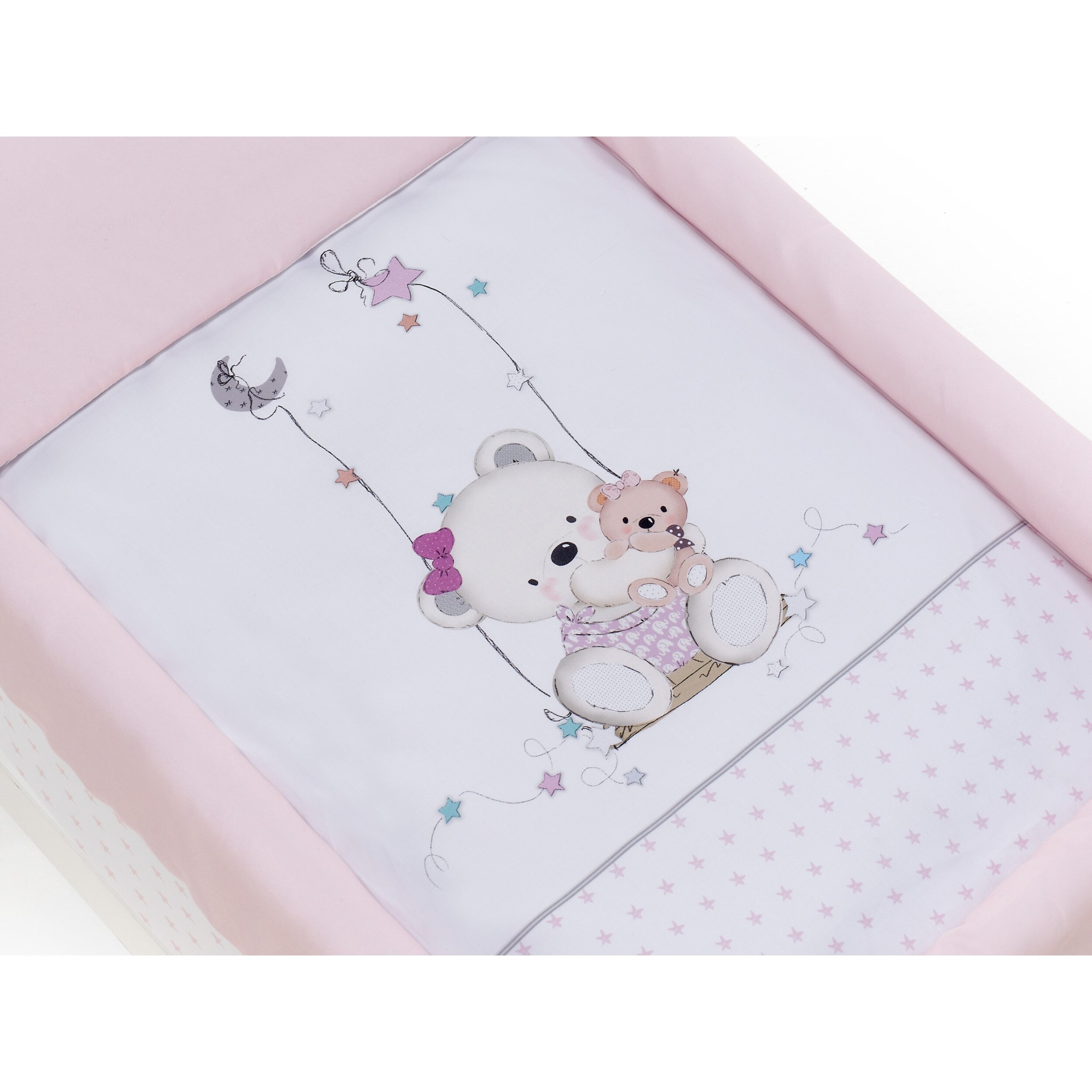 Minicuna con Textil Oso Columpio