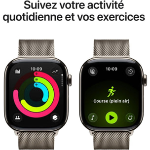 Montre connectée APPLE WATCH 46mm Tit Naturel Milan Serie 11 S/M Cellular