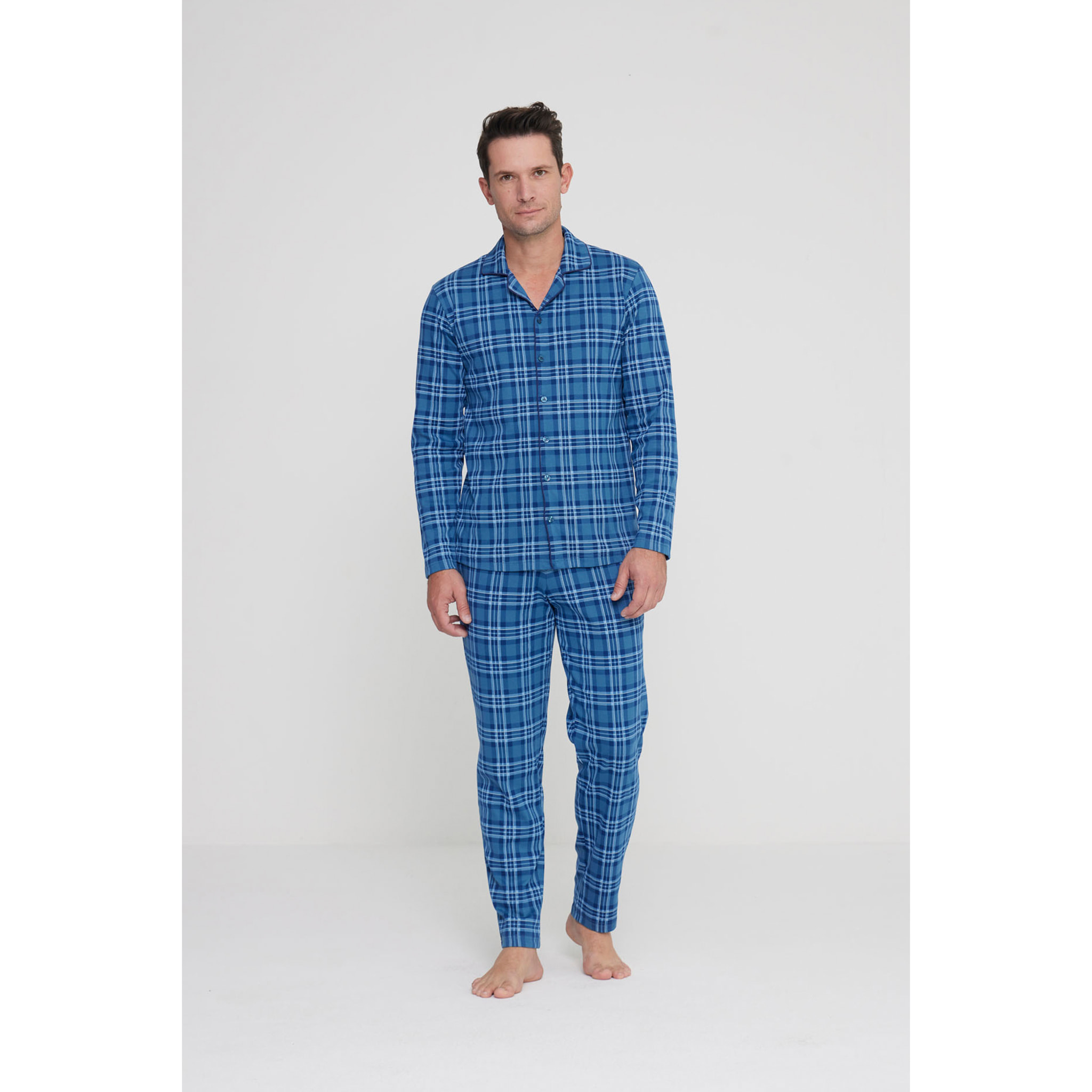 Pigiama uomo trish in caldo cotone aperto davanti Noidinotte