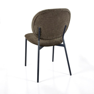 Lot de 2 chaises de salle à manger Tomasucci WERZA, en tissu, marron, 58 × 47 × 81 cm