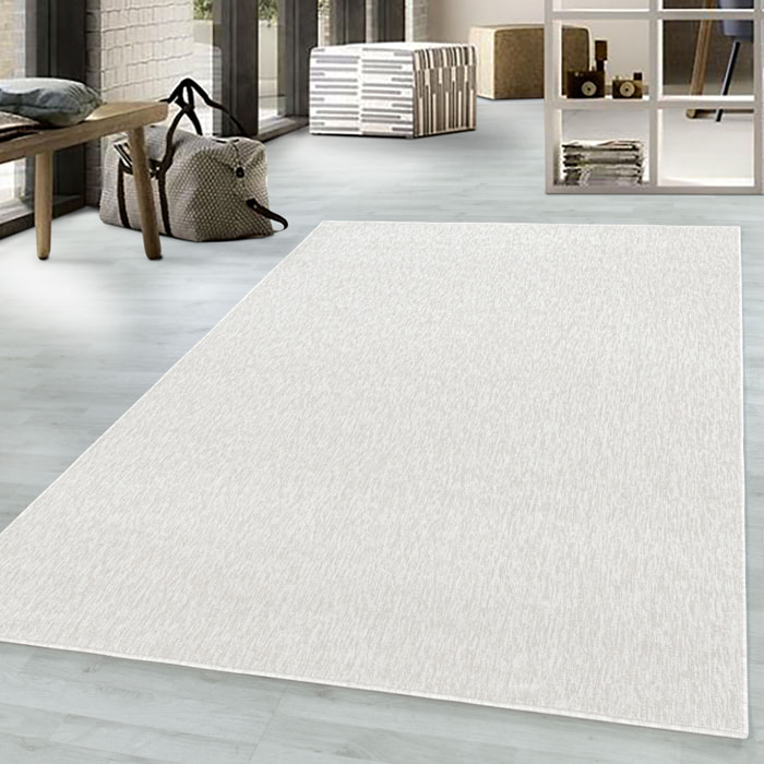 NADOR - Tapis rond de salon moderne Creme