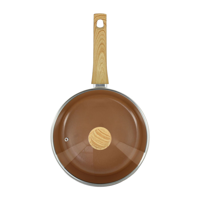 Sauteuse 24cm avec revêtement céramique noisette - tous feux COLORAMA