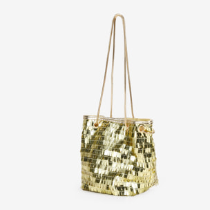 Bolso de fiesta dorado con lentejuelas