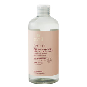 Eau Nettoyante Visage et Corps - Eau Nettoyante Haute Tolérance 500ml - Certifié Bio